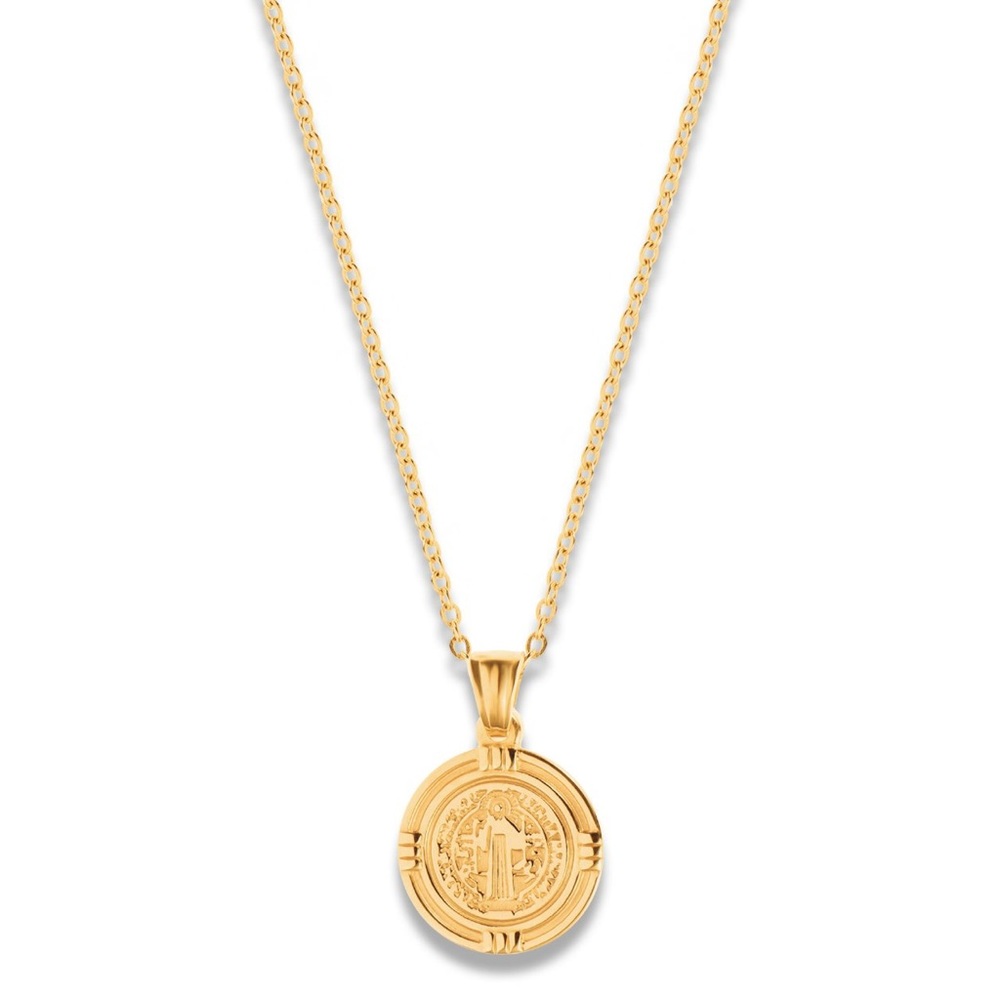 St Benedict Medallion Coin Necklace - Picture 3 of 4